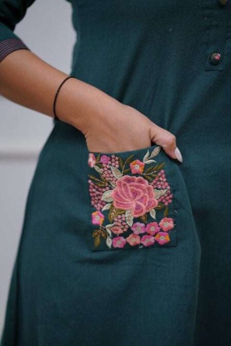 Women'S Cotton Printed Straight Kurti With Pant | Krishty Kala Studios