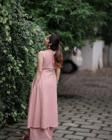 Women'S Cotton Plain Flared Sleeveless Kurta With Palazzo | Krishty Kala Studios